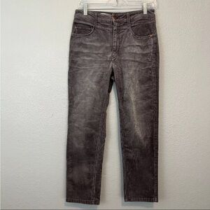 Pilco Anthropologie Gray High Waist Corduroy Tapered Cropped Jeans Size 28